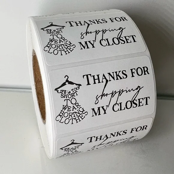 100 Thank You for shopping my closet 2in roll | Packaging Supplies | NWT - Picture 5 of 14